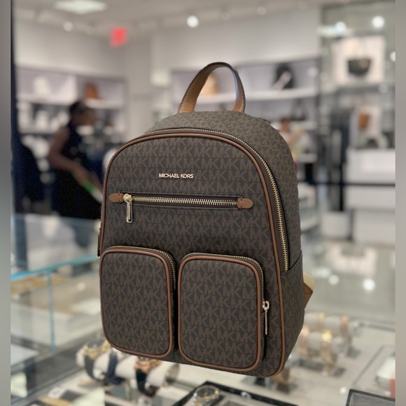 Michael Kors Jet Set Item Medium Backpack MK Brown - Picture 4 of 11